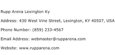 Rupp Arena Lexington Ky Address Contact Number