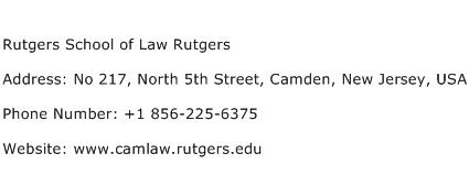 Rutgers School of Law Rutgers Address Contact Number