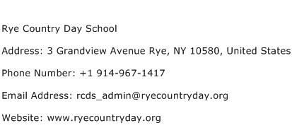 Rye Country Day School Address Contact Number