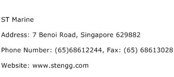 ST Marine Address Contact Number