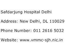 Safdarjung Hospital Delhi Address Contact Number