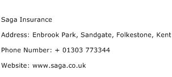 Saga Insurance Address Contact Number