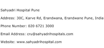 Sahyadri Hospital Pune Address Contact Number