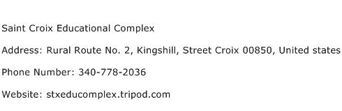 Saint Croix Educational Complex Address Contact Number