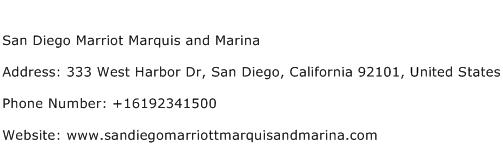 San Diego Marriot Marquis and Marina Address Contact Number