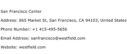 San Francisco Center Address Contact Number