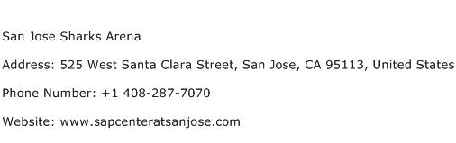 San Jose Sharks Arena Address Contact Number