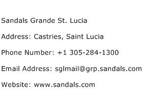 Sandals Grande St. Lucia Address Contact Number