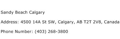 Sandy Beach Calgary Address Contact Number