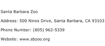 Santa Barbara Zoo Address Contact Number