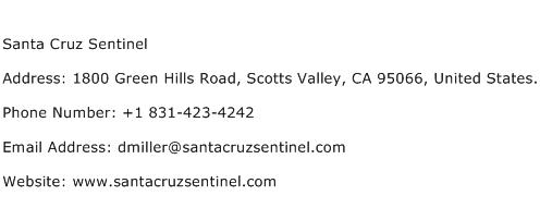 Santa Cruz Sentinel Address Contact Number