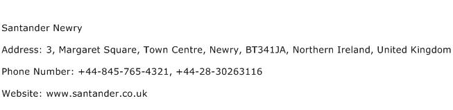 Santander Newry Address Contact Number