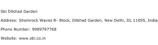 Sbi Dilshad Garden Address Contact Number