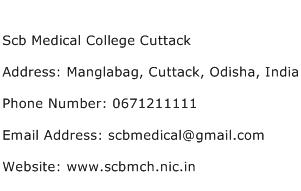 Scb Medical College Cuttack Address Contact Number
