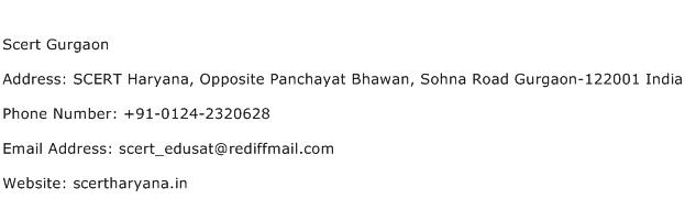 Scert Gurgaon Address Contact Number