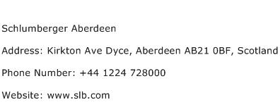 Schlumberger Aberdeen Address Contact Number