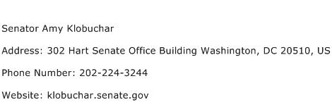 Senator Amy Klobuchar Address Contact Number