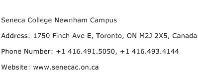 Seneca College Newnham Campus Address Contact Number