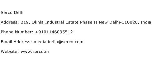Serco Delhi Address Contact Number