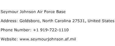 Seymour Johnson Air Force Base Address Contact Number