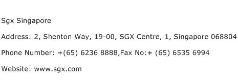 Sgx Singapore Address Contact Number