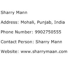 Sharry Mann Address Contact Number