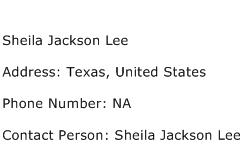 Sheila Jackson Lee Address Contact Number