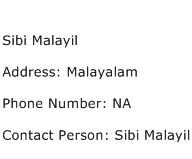 Sibi Malayil Address Contact Number