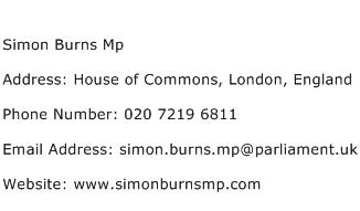 Simon Burns Mp Address Contact Number