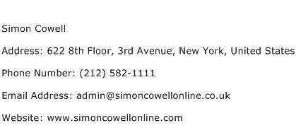Simon Cowell Address Contact Number