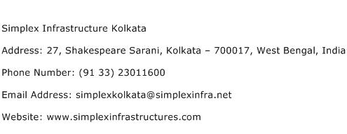 Simplex Infrastructure Kolkata Address Contact Number