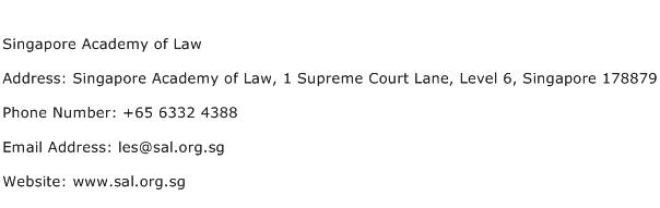 Singapore Academy of Law Address Contact Number