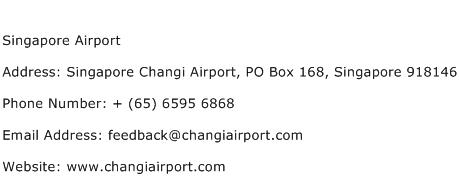 Singapore Airport Address Contact Number