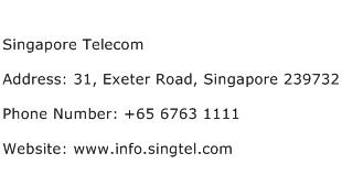 Singapore Telecom Address Contact Number