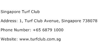 Singapore Turf Club Address Contact Number