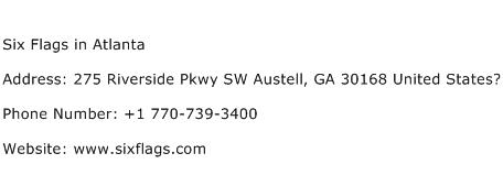 Six Flags in Atlanta Address Contact Number