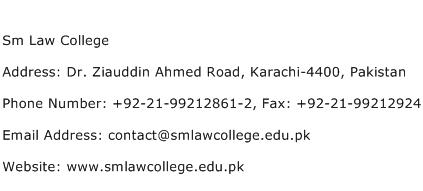Sm Law College Address Contact Number
