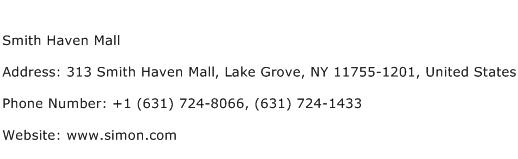 Smith Haven Mall Address Contact Number
