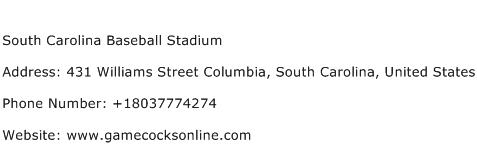South Carolina Baseball Stadium Address Contact Number
