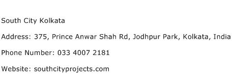 South City Kolkata Address Contact Number