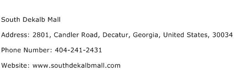South Dekalb Mall Address Contact Number
