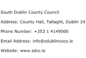 South Dublin County Council Address Contact Number