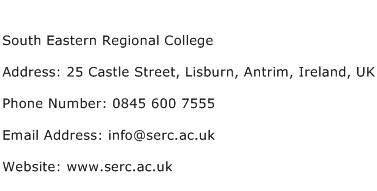 South Eastern Regional College Address Contact Number