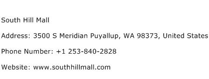 South Hill Mall Address Contact Number
