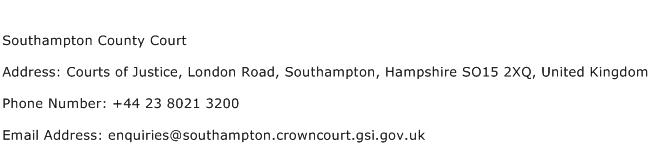 Southampton County Court Address Contact Number