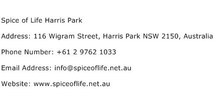 Spice of Life Harris Park Address Contact Number