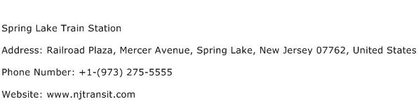 Spring Lake Train Station Address Contact Number