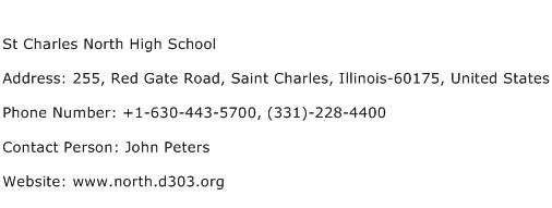 St Charles North High School Address Contact Number