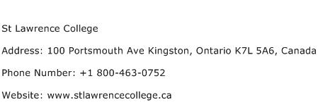 St Lawrence College Address Contact Number