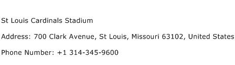 St Louis Cardinals Stadium Address Contact Number
